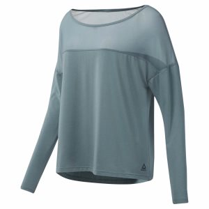 Reebok Dance Mesh Top Sweatshirt Damen - Türkis - DE 739-LVA